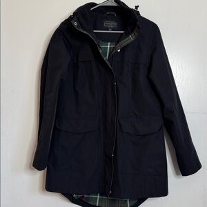 Pendleton Quilted Rain Jacket Parka Sz M Hooded Black Coat Insulated Womens